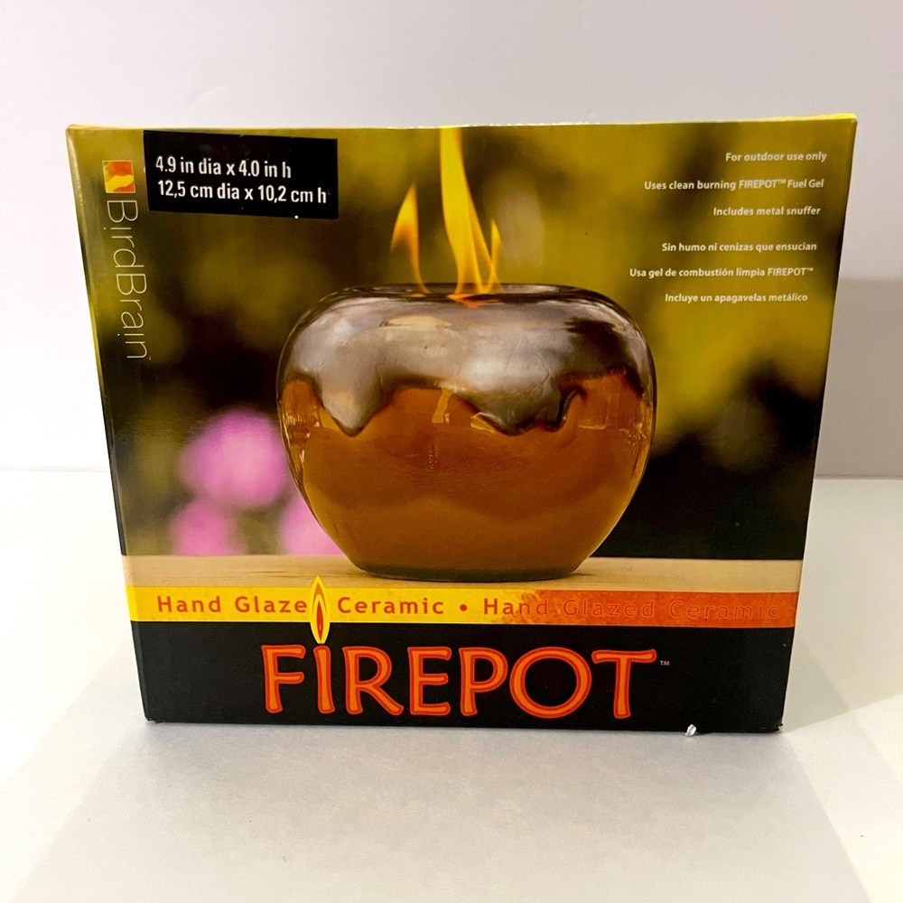 Firepot Hand Glazed Ceramic Finish, Very Pretty for a cold winters night